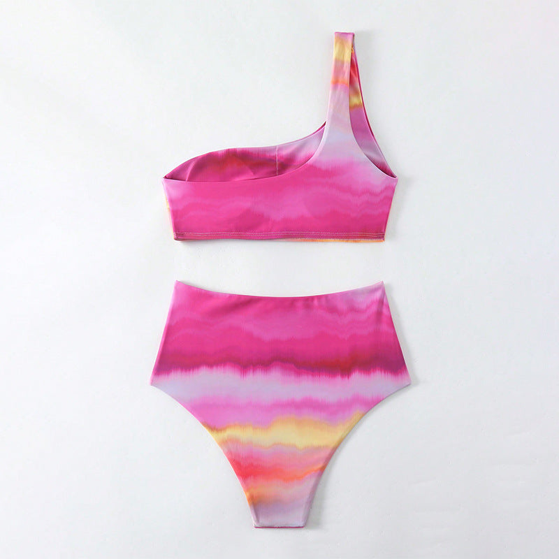 Damen Hochgeschnittener Bikini mit asymmetrischem Oberteil EB