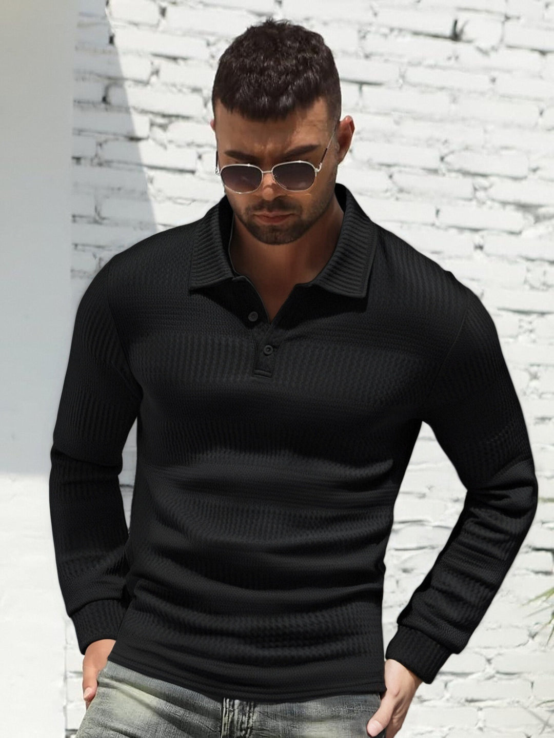 Herren Langarm Poloshirt EB