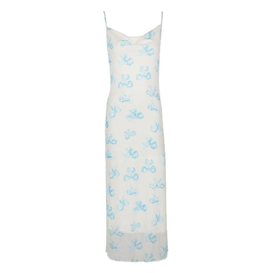 Damen Elegantes Sommerkleid im minimalistischen Stil mit feinen Spaghetti-Trägern EB