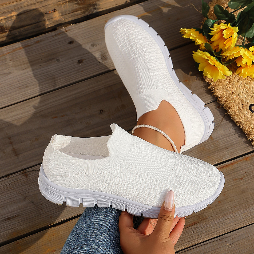 Damen Bequeme Slip-On Sneakers mit atmungsaktivem Obermaterial EB