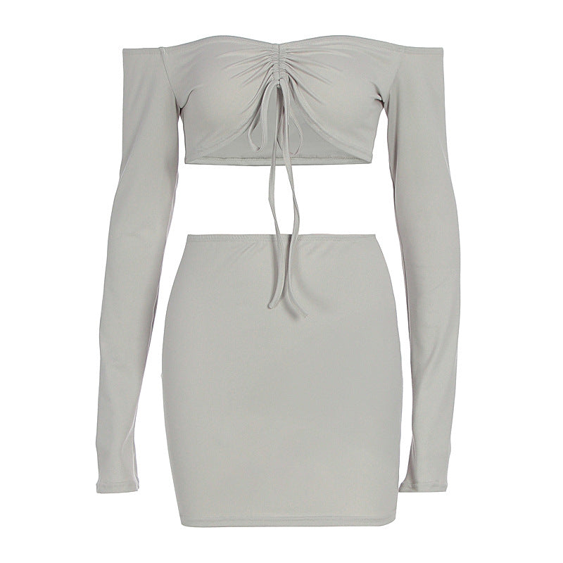 Damen Off-Shoulder Mini-Kleid mit versehentlichen Cut-Outs und Raffung EB