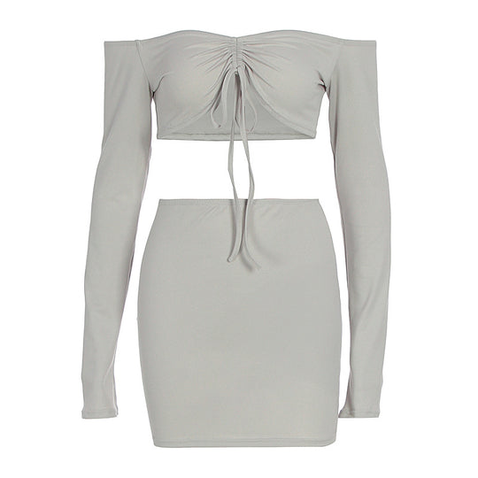 Damen Off-Shoulder Mini-Kleid mit versehentlichen Cut-Outs und Raffung EB