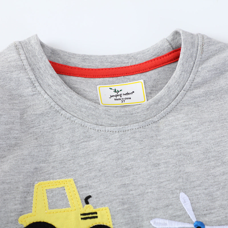 Jungen T-Shirt mit buntem Baumaschinen-Motiv EB