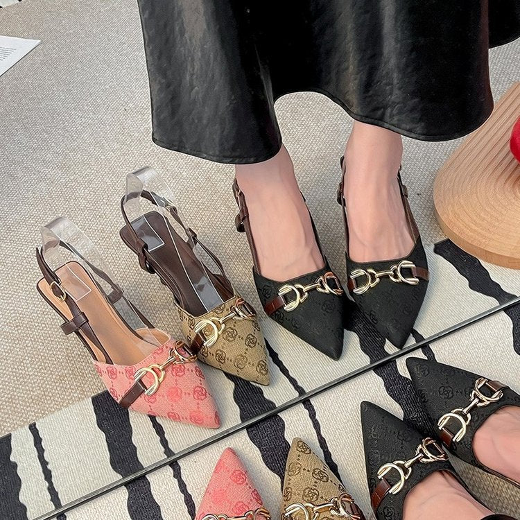 Damen elegante Slingback-Ballerinas mit modischen Verzierungen EB