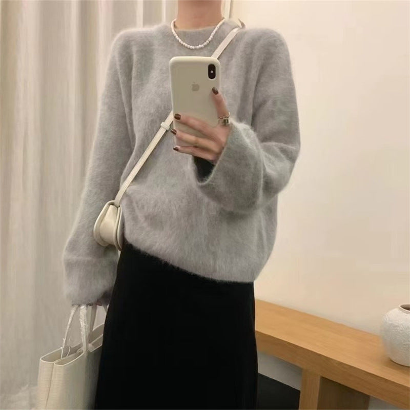 Damen Pullover mit weichem, flauschigem Material EB
