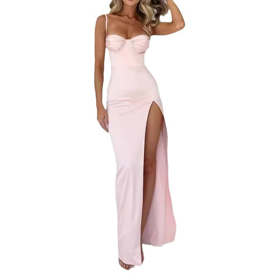Damen Abendkleid mit asymmetrischem Ausschnitt und schlankem Schnitt EB