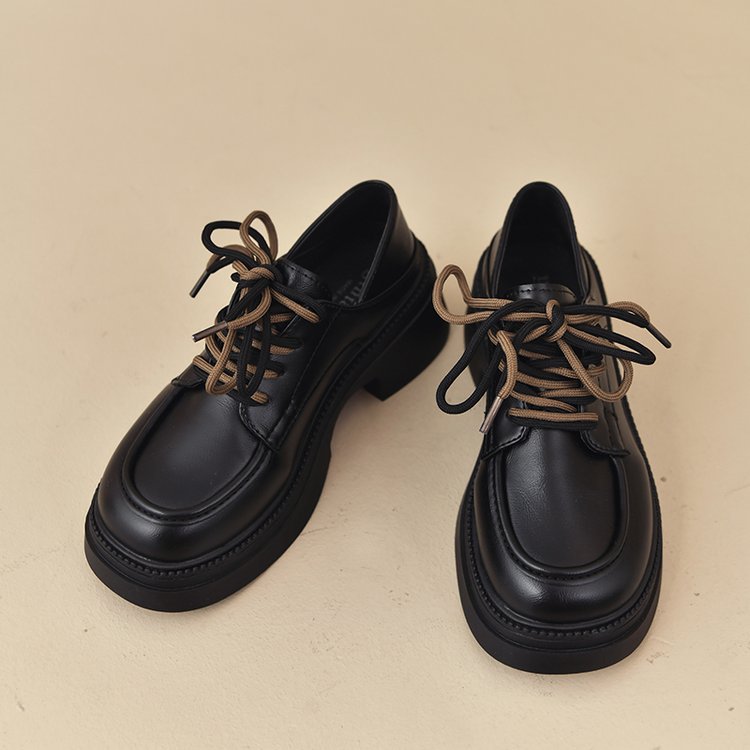Damen modische Schnürschuhe mit robustem Sohlenprofil und hochwertiger Lederoberfläche EB