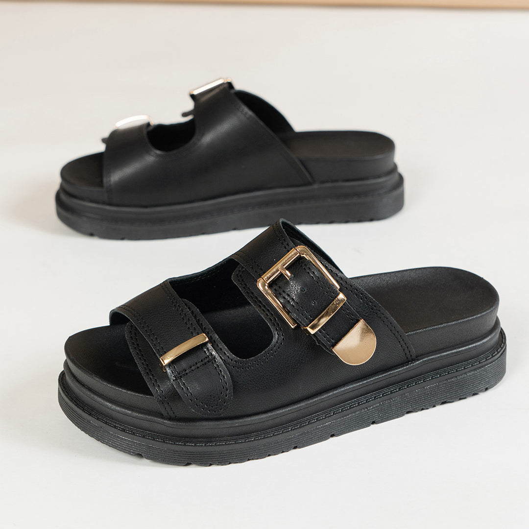 Damen Komfortable Clogs mit elegantem Schnallenverschluss und anatomischem Fußbett EB