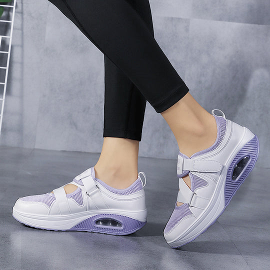 Damen Bequeme und luftige Sneakers mit verstellbarem Klettverschluss EB