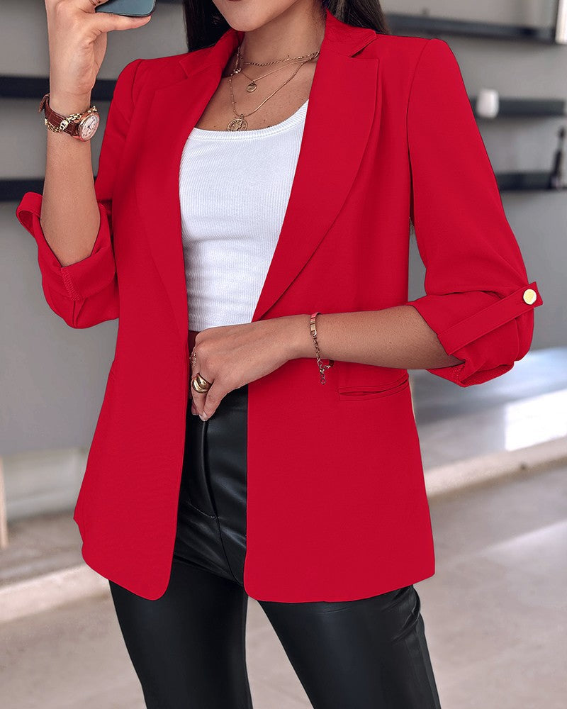 Damen Eleganter Blazer mit modischem Schnitt und praktischen Details EB
