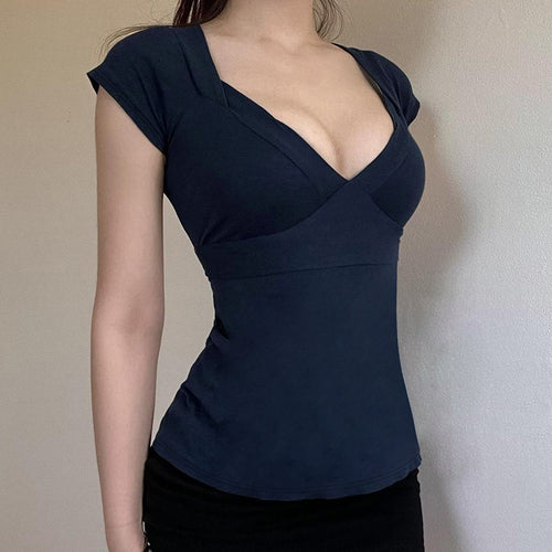 Damen Wickeloberteil mit dekorativen Bindebändern und modernem V-Ausschnitt EB