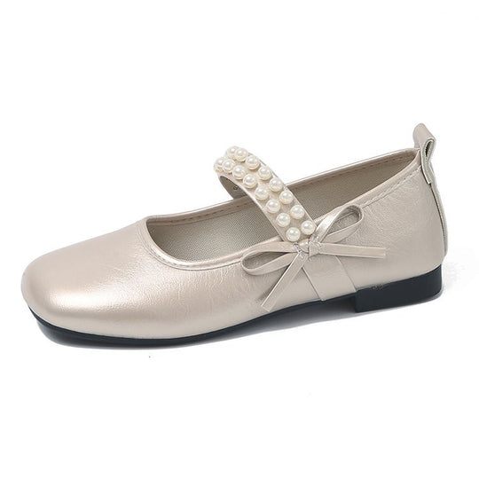 Damen Ballerinas mit dekorativem Perlenriemen und Schleifenakzent EB