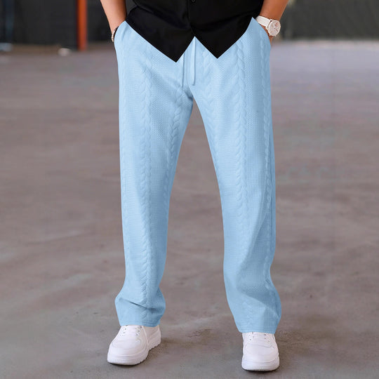 Herren elegante Freizeithose mit strukturiertem Design und elastischem Bund EB