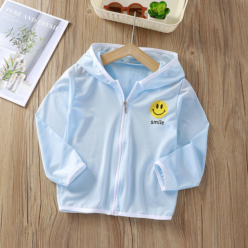 Unisex nan Kinder leichte Kapuzenjacke mit atmungsaktivem Meshstoff und durchgehendem Reißverschluss  EB
