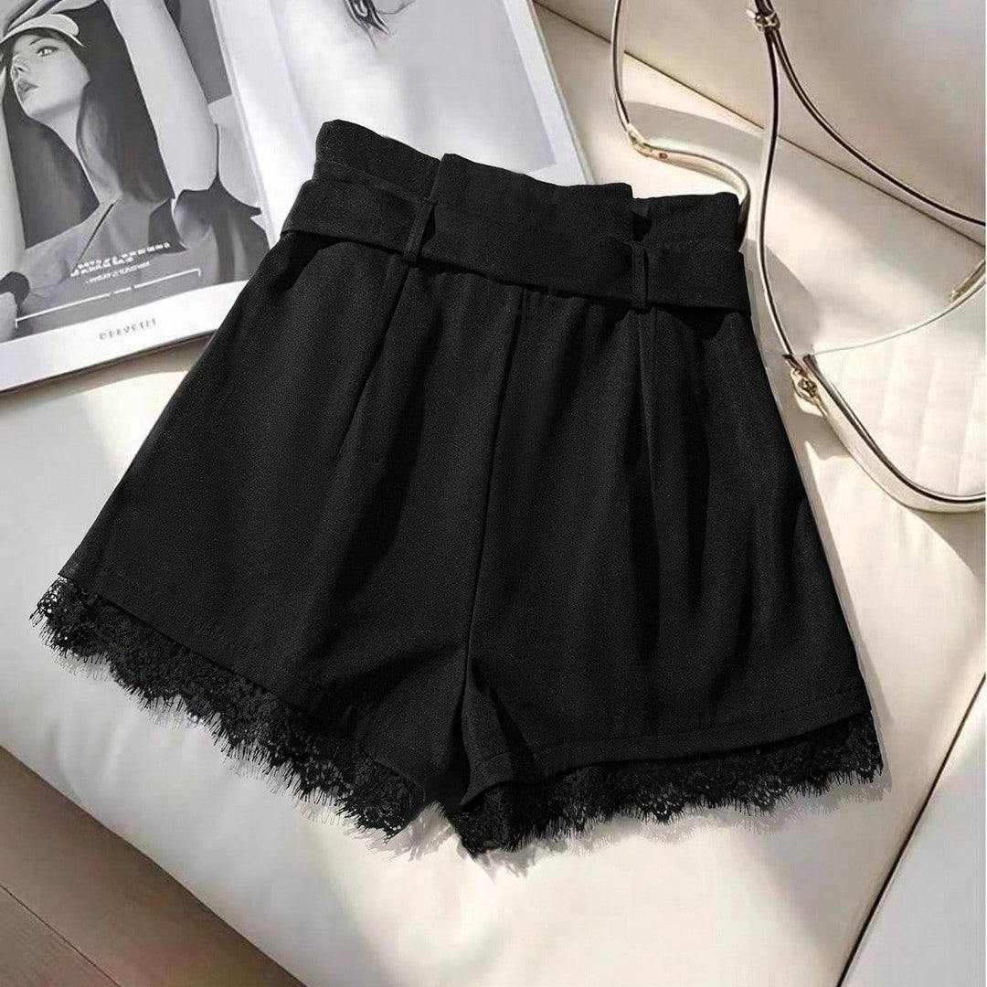 Damen Modische Shorts mit Spitzenbesatz EB