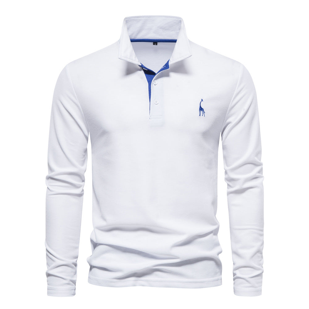 Herren Langarm Poloshirt mit modernem Kragen und atmungsaktiver Baumwollqualität EB