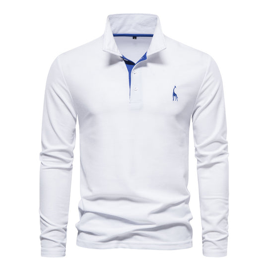 Herren Langarm Poloshirt mit modernem Kragen und atmungsaktiver Baumwollqualität EB