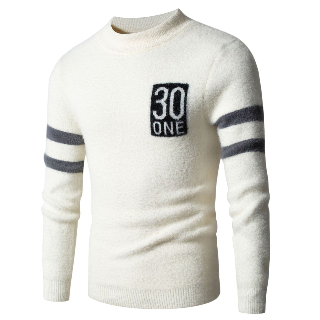 Herren Sportlicher Wollpullover mit strukturiertem Logo EB