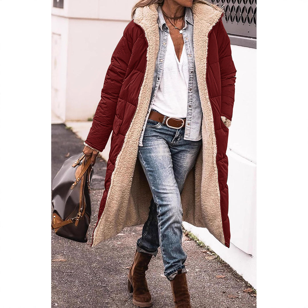 Damen gefütterter Parka mit Kapuze und lässigem Schnitt EB