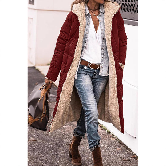 Damen gefütterter Parka mit Kapuze und lässigem Schnitt EB
