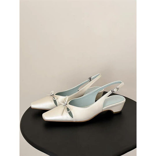 Damen Slingback-Pumps mit funkelnder Schleifenverzierung EB