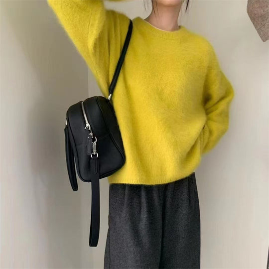 Damen Pullover mit weichem, flauschigem Material EB
