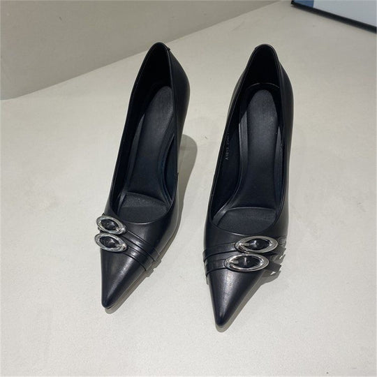 Damen elegante High Heel Pumps mit Schmuckakzent EB