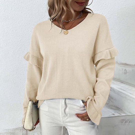 EB | Einfarbiger Strickpullover Für Kalte Tage