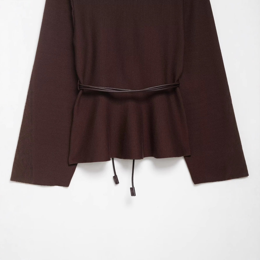 Damen Wickelbluse mit figurbetonendem Design und eleganten Taillenzug EB