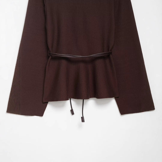 Damen Wickelbluse mit figurbetonendem Design und eleganten Taillenzug EB