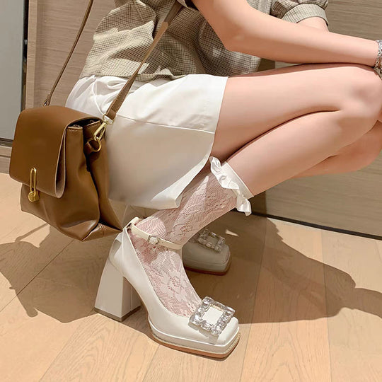 Damen Plateau-Pumps mit dekorativem Strassbesatz EB