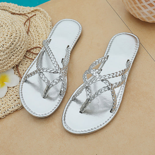 Damen elegante geflochtene Sandalen EB