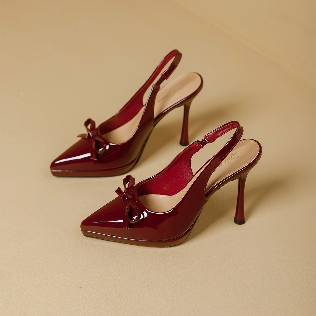 Damen elegante Slingback-Pumps mit dekorativem Schleifendetail EB