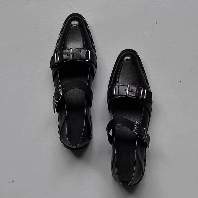 Damen elegante Schnürschuhe mit modischer Schnallenverzierung EB