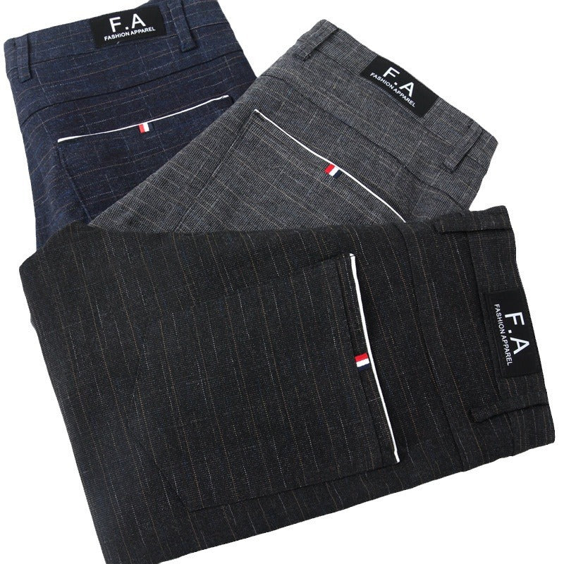 Herren moderne Chinohose mit elastischem Bund und seitlichen Taschen EB