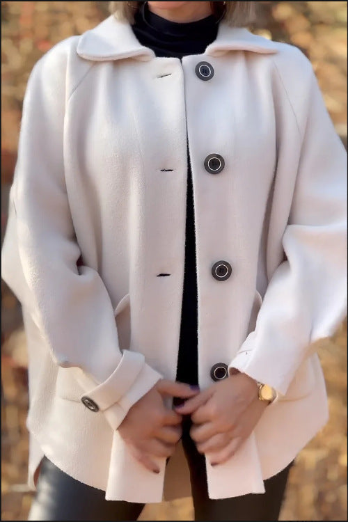 Damen Übergangsjacke mit großem Kragen und praktischen Taschen EB