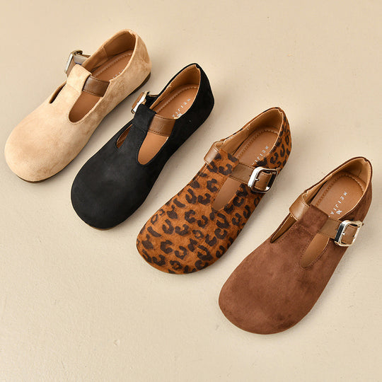 Damen Mokassins mit modischem Riemen und bequemer Sohle EB