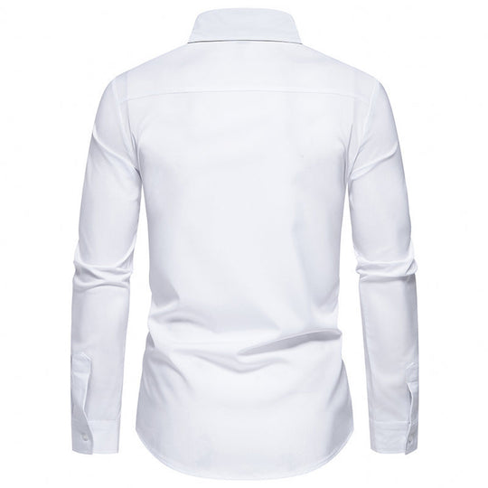 Herren elegantes Slim-Fit Hemd mit kontrastierendem Kragen und hochwertigen Stoffdetails EB