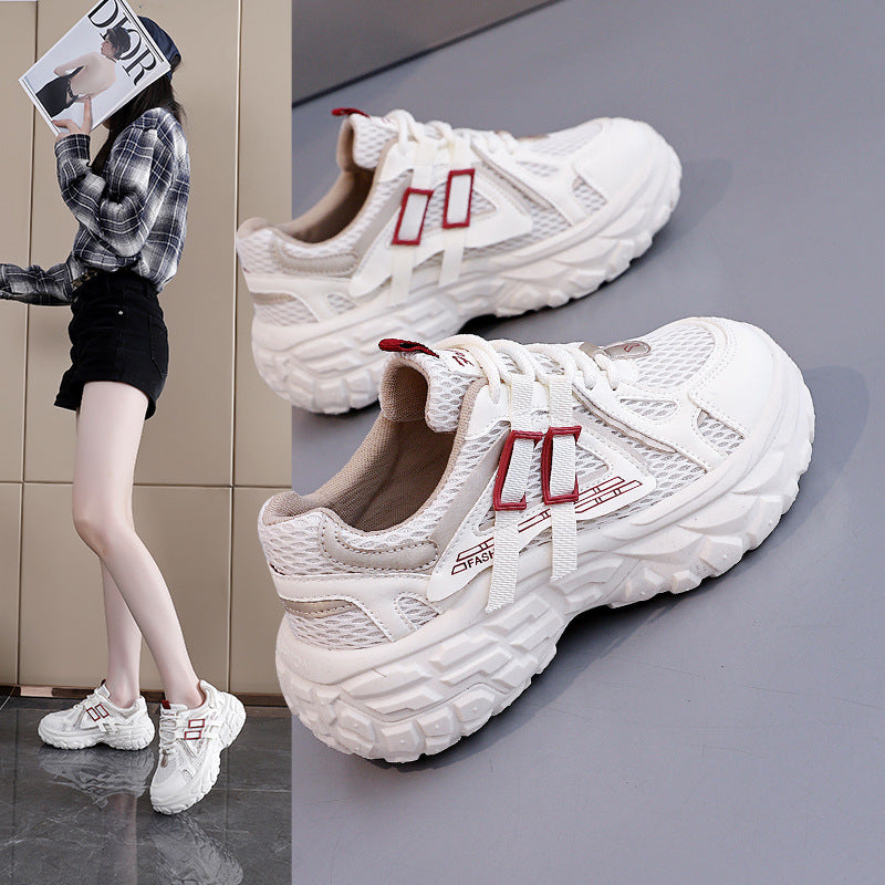 Damen Sportliche Sneakers mit atmungsaktivem Mesh-Obermaterial und stoßdämpfender Sohle EB
