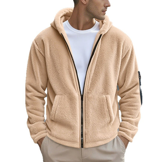 Herren Fleecejacke mit hohem Kragen und Wärmeisolierung EB
