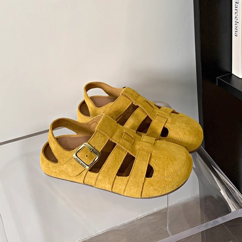 Damen Freizeitsandalen mit modischem Riemen und hochwertigem Wildleder EB