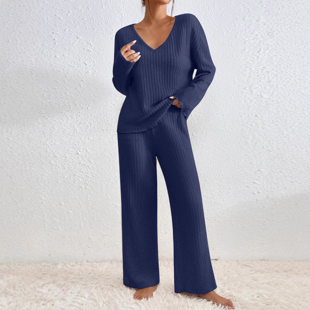 Damen Lässiges Strick-Loungewear-Set EB
