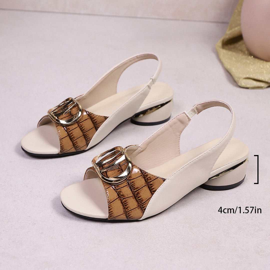 Damen Elegante Slingback Sandalen mit metallischen Akzenten EB
