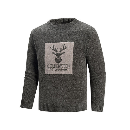 Herren Rundhalspullover mit kreativem Grafikdesign EB