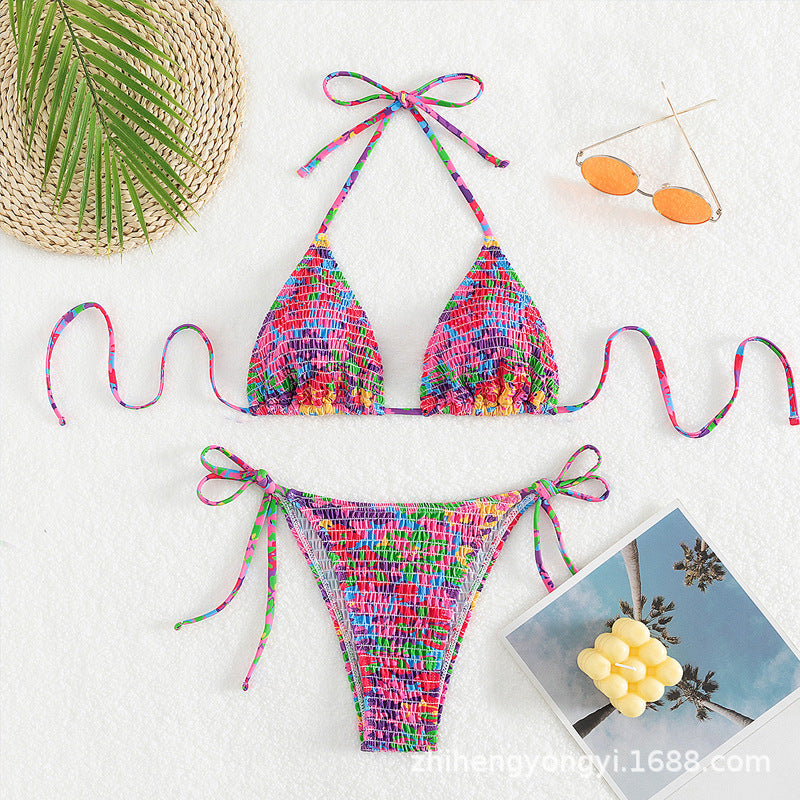 Damen Triangel-Bikini mit fröhlichem Rüschendesign EB