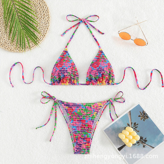 Damen Triangel-Bikini mit fröhlichem Rüschendesign EB