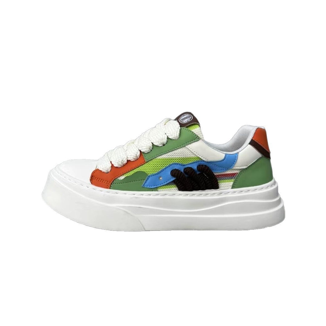 Damen Modische Plattform Sneakers mit einzigartigen grafischen Mustern und bequemer Sohle EB