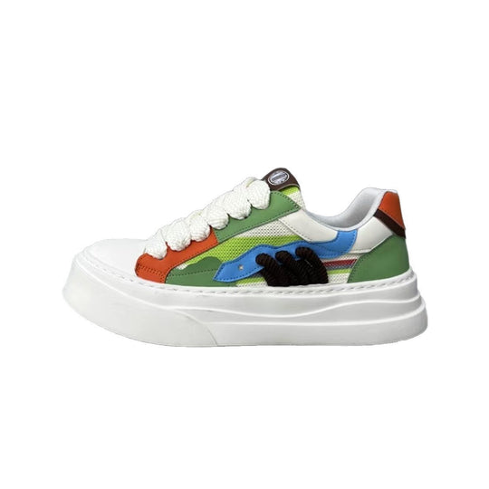 Damen Modische Plattform Sneakers mit einzigartigen grafischen Mustern und bequemer Sohle EB