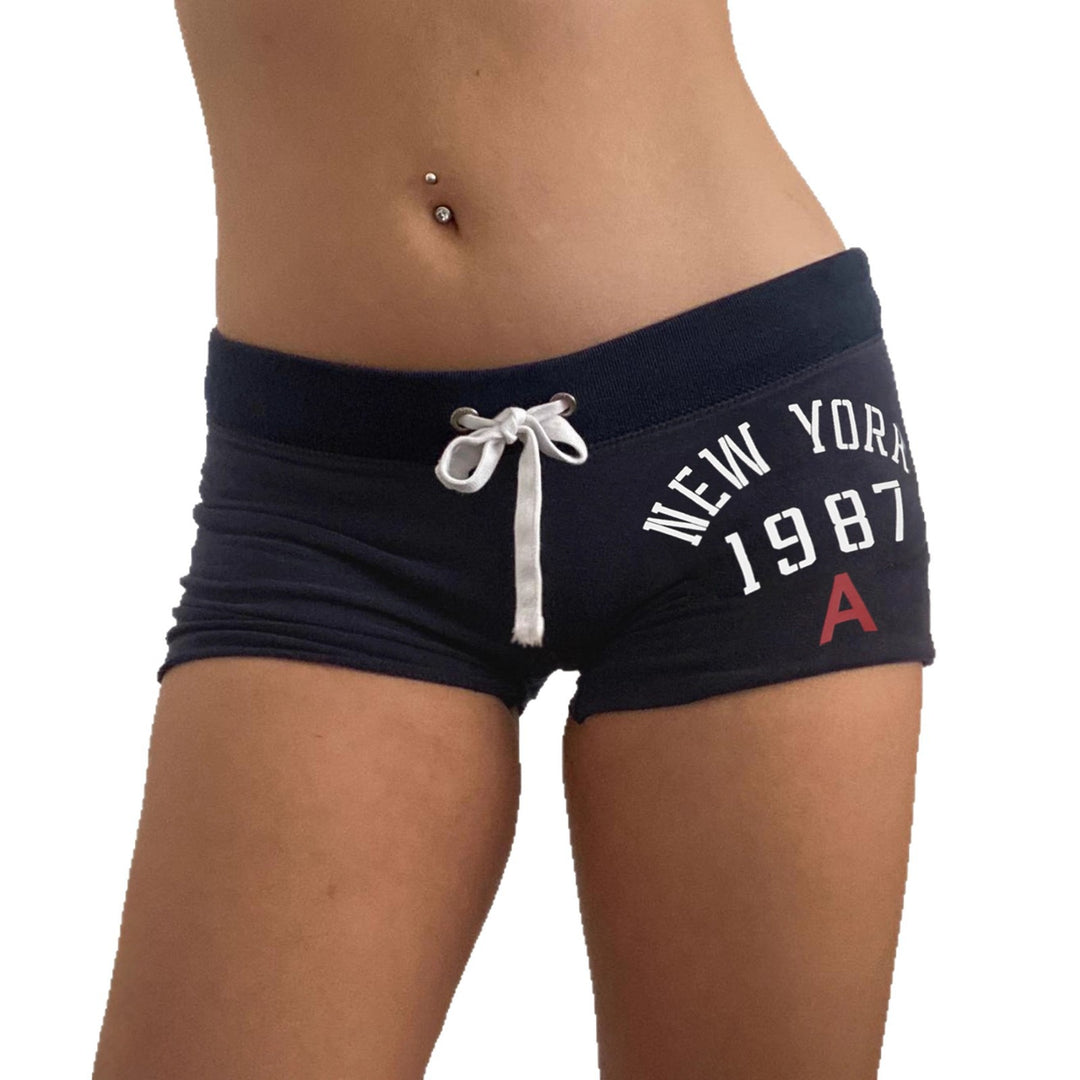 Damen Sportliche Badeshorts mit hohem Bund und verstellbarem Kordelzug EB