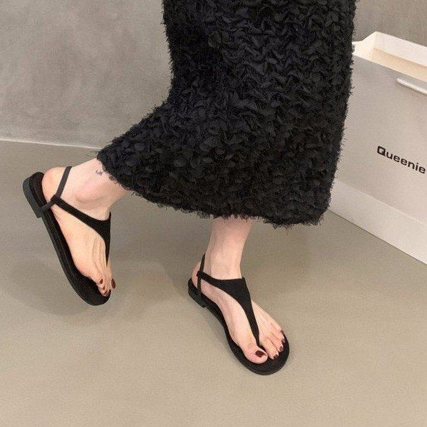 Damen Zehentrenner-Sandalen mit verstellbarem Riemen und rutschfester Sohle EB